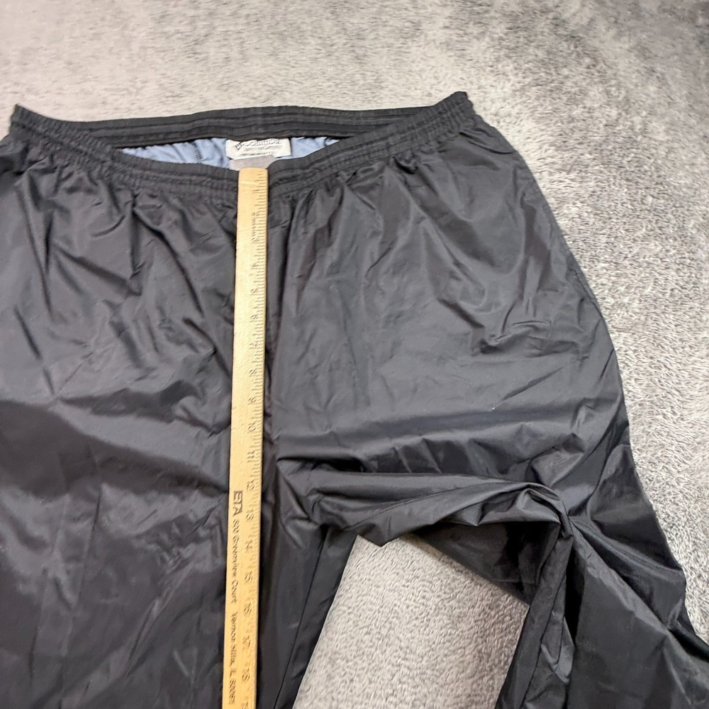Columbia Waterproof Packable Rain Pants Mens XXL Nylon Shell Black Elastic Waist - Picture 8 of 9